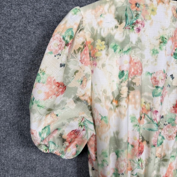 Alex Marie Size 10 Wrap Midi Dress White Feminine Garden Party Ruffled Floral - Picture 5 of 13